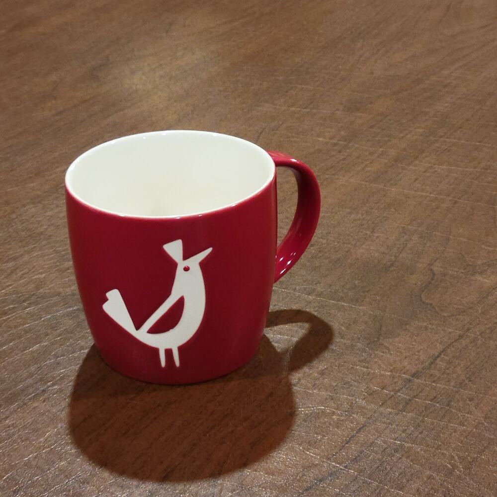 Starbucks 2011 Red Christmas Coffee Mug With White Partridge - Holiday Bird
